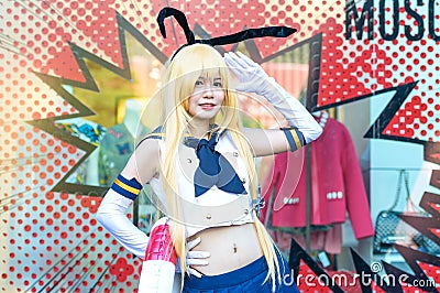 Cosplayer as characters Shimakaze from Kantal Collection. Editorial Stock Photo
