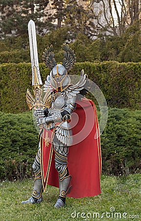 Cosplayer dressed as the character Haven Paladin Editorial Stock Photo