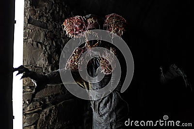 Cosplayer dressed as Demogorgon, monster character from the TV series Stranger Things at the Lucca Comics and Games 2022. Editorial Stock Photo