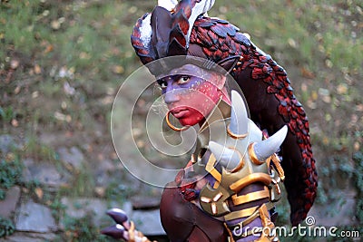 Cosplayer girl at the Lucca Comics and Games 2022 cosplay event. Editorial Stock Photo