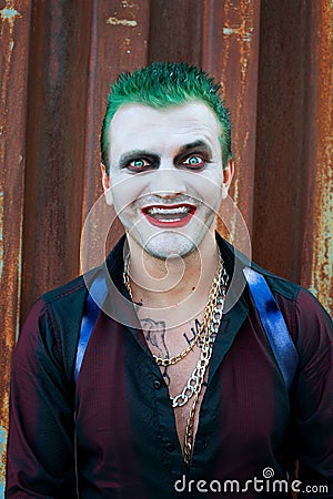 Cosplayer man in Joker costume Editorial Stock Photo