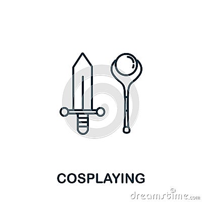 Cosplaying icon from hobbies collection. Simple line element cosplaying symbol for templates, web design and infographics Stock Photo