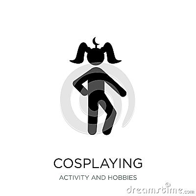 cosplaying icon in trendy design style. cosplaying icon isolated on white background. cosplaying vector icon simple and modern Vector Illustration