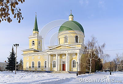 Cossack Cathedral, Omsk, Russia. Stock Photo