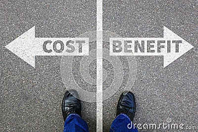 Cost benefit loss profit finances financial success company business concept Stock Photo