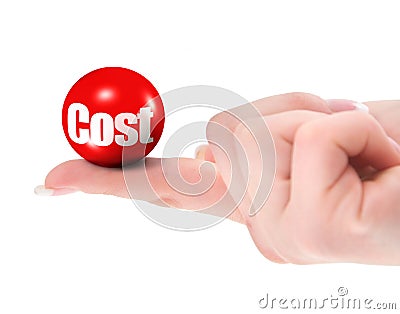 Cost concept on finger Stock Photo