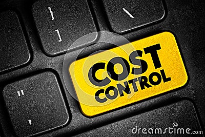 Cost Control - practice of identifying and reducing business expenses to increase profits, text concept button on keyboard Stock Photo