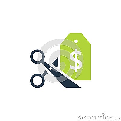 Cost cut icon Vector Illustration