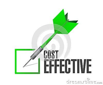 Cost effective check approval sign concept Cartoon Illustration