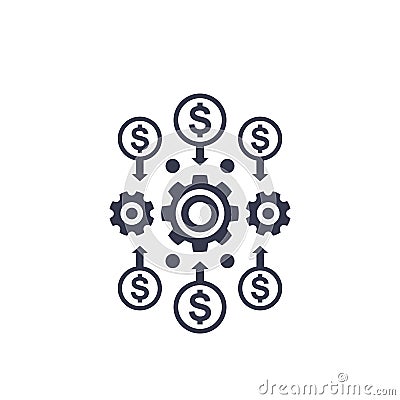 Cost efficiency and optimization, money management Vector Illustration