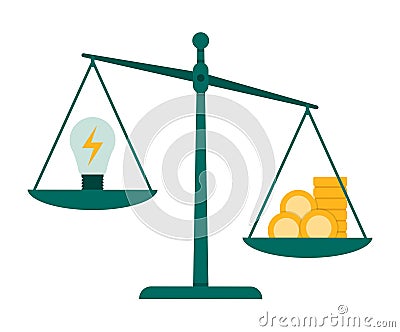 The cost of energy concept Vector Illustration
