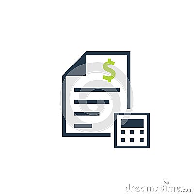 Cost estimate bill icon Vector Illustration