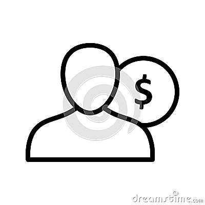 Cost of labor Line Style vector icon which can easily modify or edit Vector Illustration