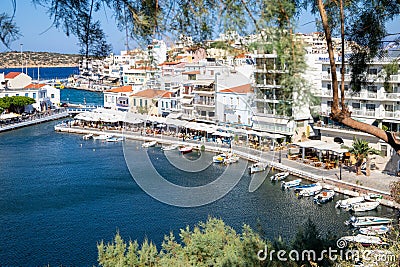 cost landscape of agios nikolaos of crete Editorial Stock Photo