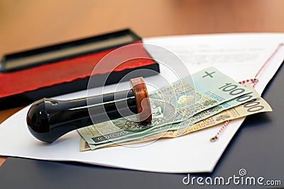 The cost of notary services Stock Photo