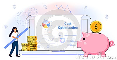 Cost optimization Idea balance Costs reduction strategy concept Vector Illustration