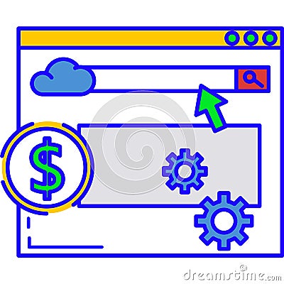 Cost per link icon vector digital marketing Vector Illustration