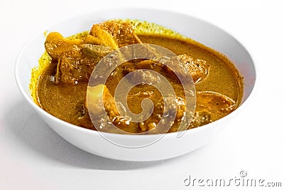 Cost-up Thai food menu is Spicy stir fried Pork cartilage bone Stock Photo