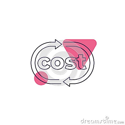 Cost vector icon, line design Vector Illustration