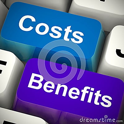 Cost versus benefit analysis shows financial opportunities - 3d illustration Cartoon Illustration