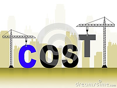 Cost Versus Value Construction Portrays Spending vs Benefit Received - 3d Illustration Stock Photo