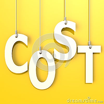 Cost word in orange background Stock Photo