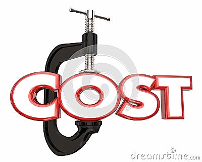 Cost Word Vice Clamp Reducing Holding Down Tight Stock Photo