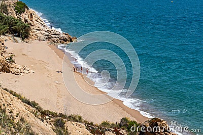Costa Brava empty beach Editorial Stock Photo