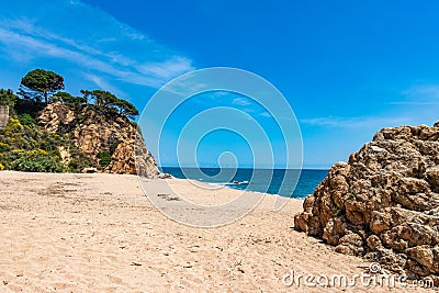 Costa Brava empty beach Stock Photo