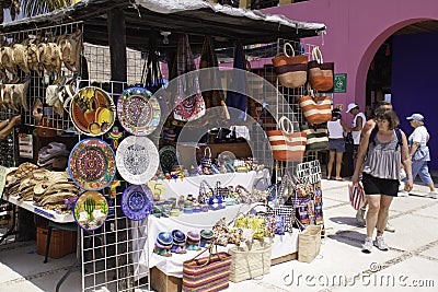 Costa Maya Mexico - Souviner Arts and Crafts Editorial Stock Photo