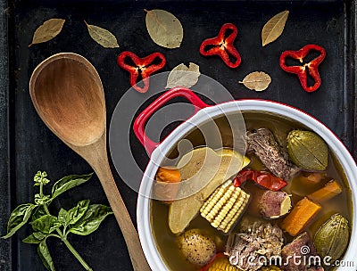 Costa Rica Beef Stew, typical food Stock Photo