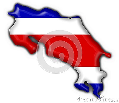 Costa rica button flag map shape Stock Photo