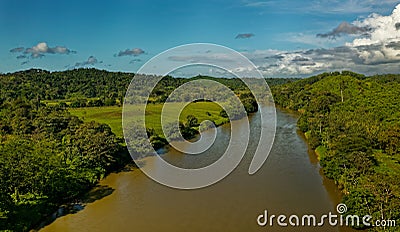 Costa Rica landscapes - beautiful nature - Boca Tapada, river Rio San Carlos Stock Photo