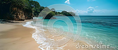 Costa Rica's Serene Coastline - A Minimalist Digital Artistry. Concept Natural Landscapes, Stock Photo
