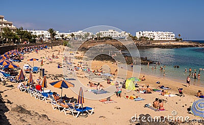 Costa Teguise Beach, Lanzarote, Canary Islands Editorial Stock Photo