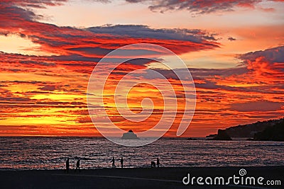 Costa Tropical sunset at Almunecar Editorial Stock Photo