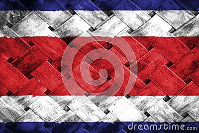 Costarica flag, flag on the wood Stock Photo