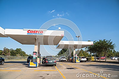 Costco gas station with customers refueling Editorial Stock Photo