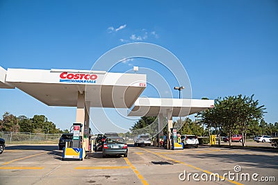 Costco gas station with customers refueling Editorial Stock Photo