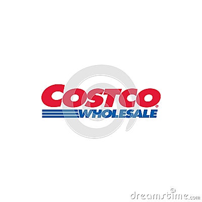 Costco logo editorial illustrative on white background Editorial Stock Photo