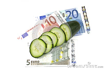 Costly cucumbers Stock Photo