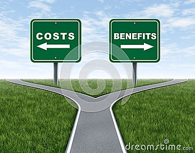 Costs and benefits Stock Photo