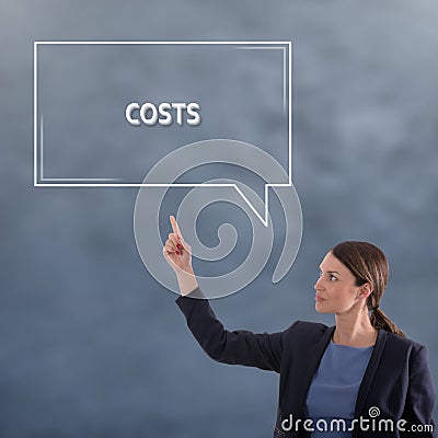 COSTS Business Concept. Business Woman Stock Photo