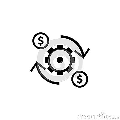 Costs optimization outline icon Vector Illustration