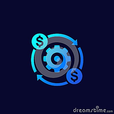 Costs optimization or production efficiency icon Vector Illustration