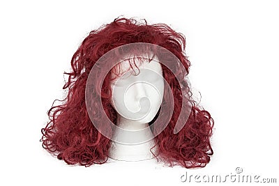 Fashion color wig on white background Stock Photo