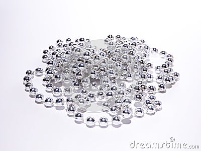 Costume jewelry chain silver beads Stock Photo