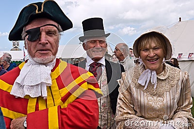 Costumed members of the Dickens Festival Parade Editorial Stock Photo