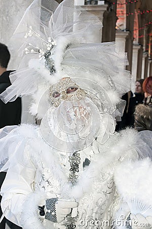 Carnival of Venice, the peculiar festival word-famous for its elaborate costumes and masks. Editorial Stock Photo