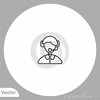 Costumer service vector icon sign symbol Vector Illustration